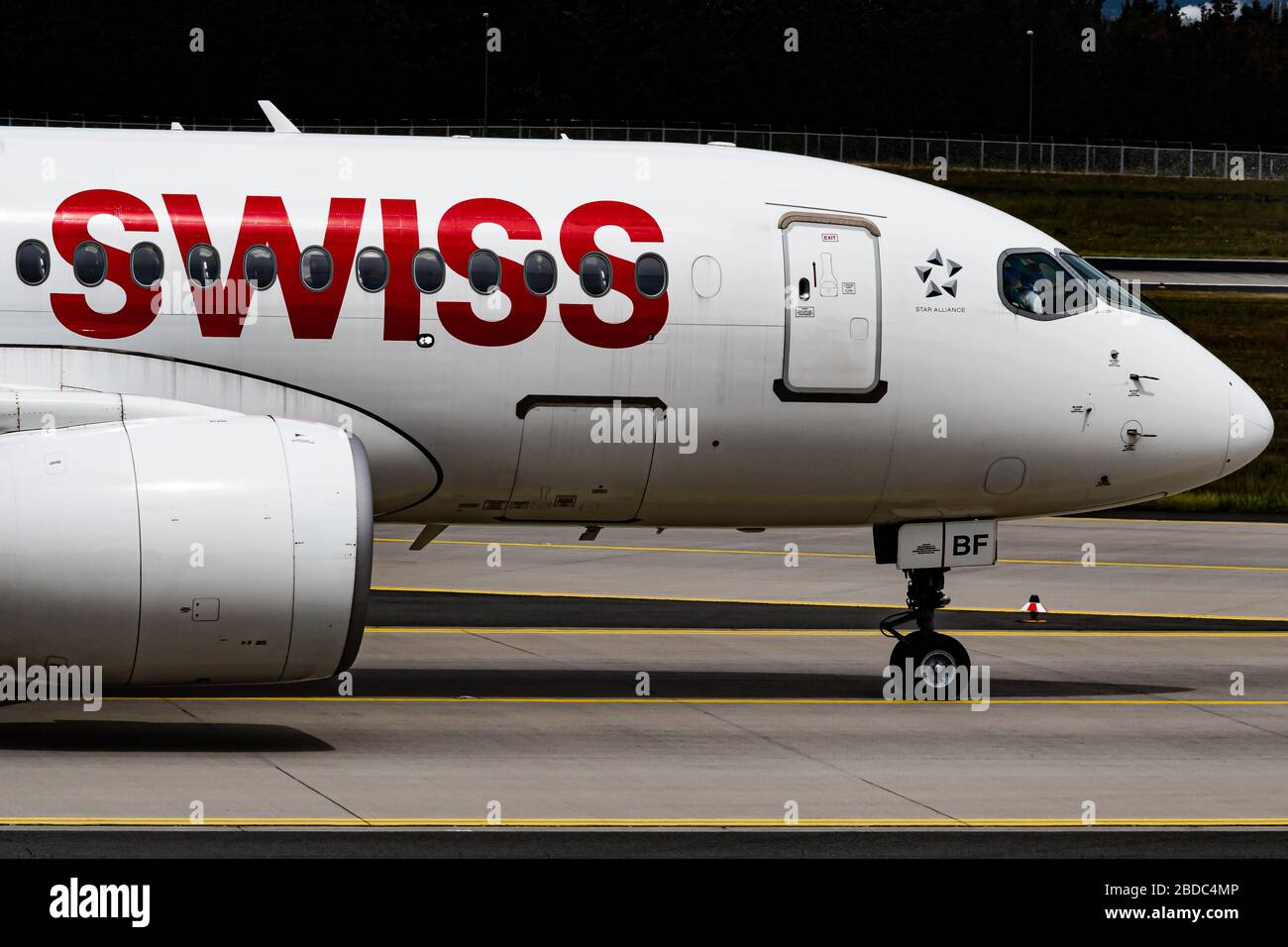 Swiss International Air Lines Airbus A220-100 HB-JBF am Frankfurter Flughafen Stockfoto