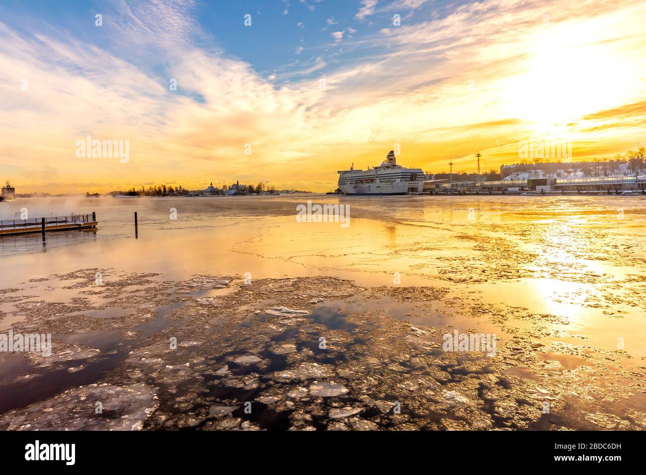 Helsinki Stadtbild im Winter, Finnland Stockfoto