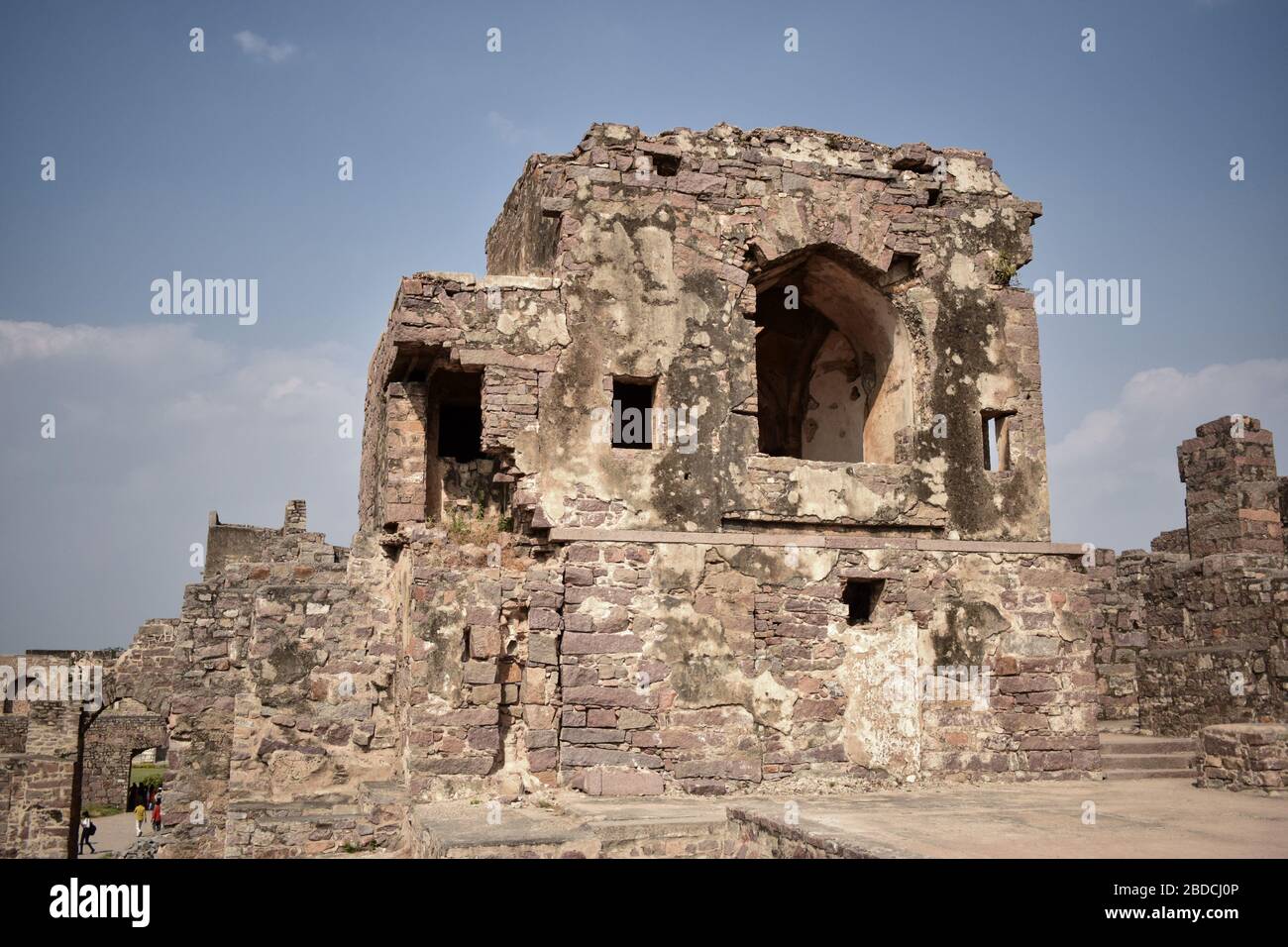 Altes historisches Golconda Fort in Indien Hintergrundfoto. Stockfoto