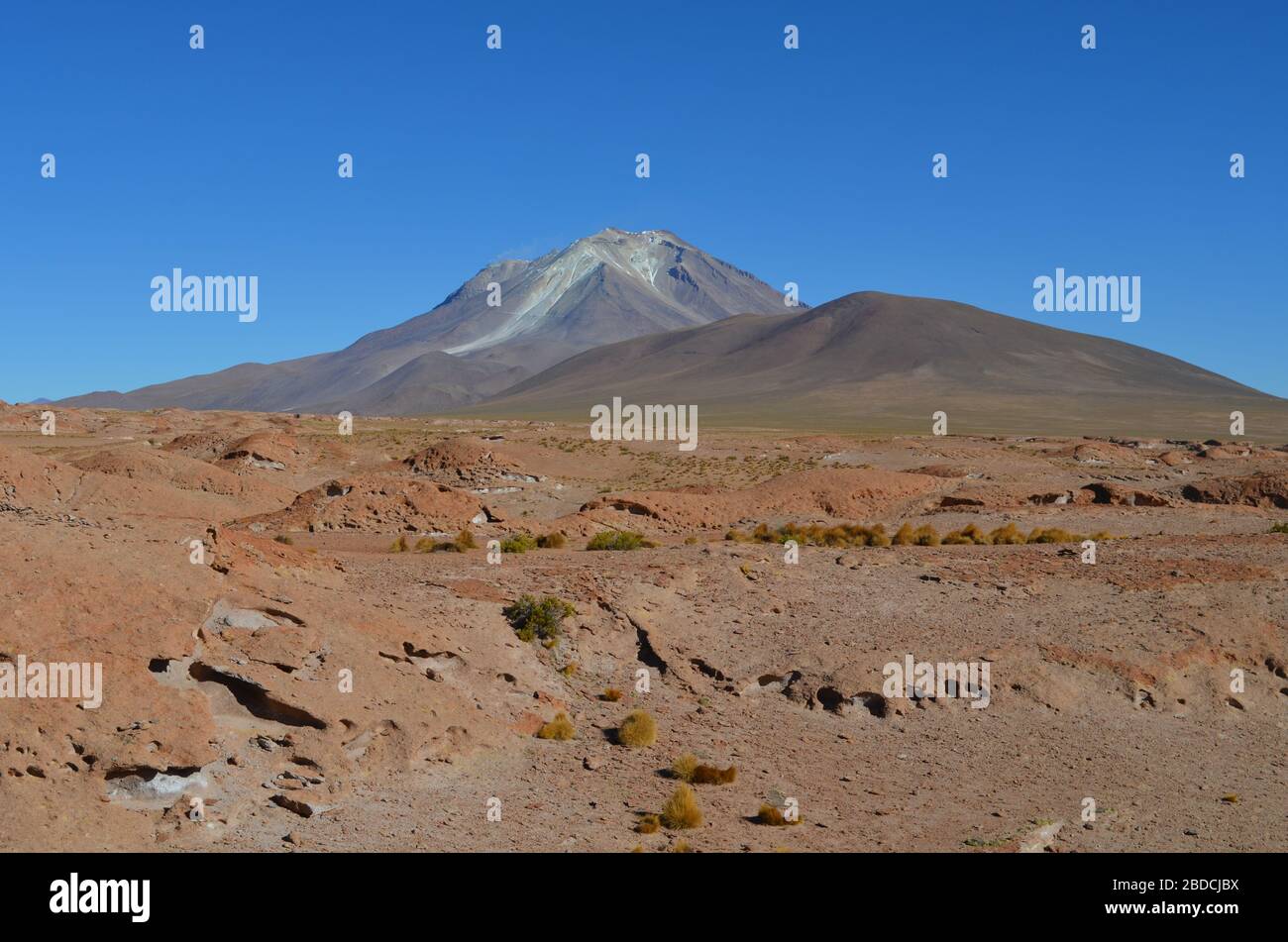 Spektakuläre Vulkanlandschaft, bolivianisches Hochland Stockfoto