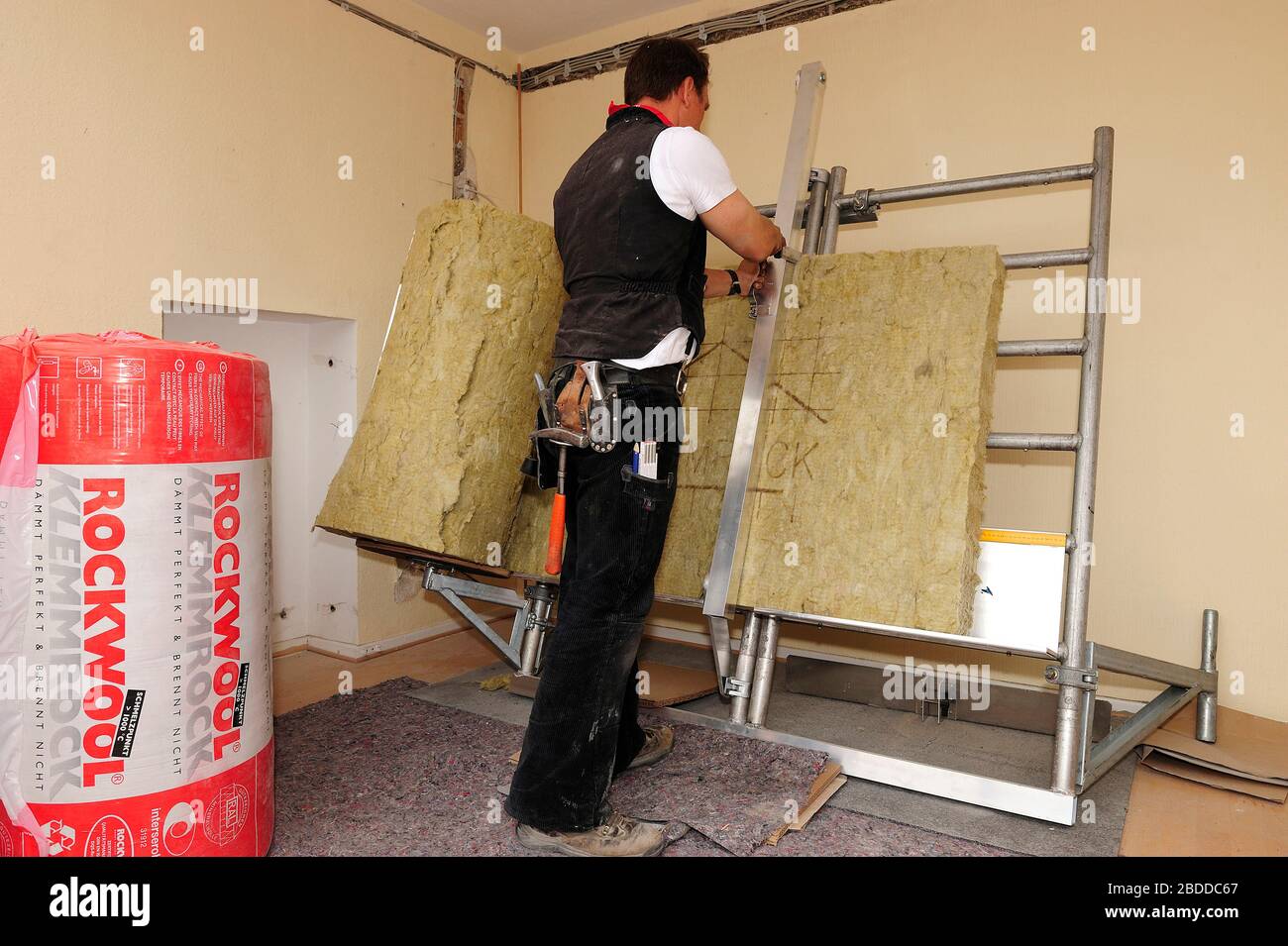 07.05.2013, Bottrop, Nordrhein-Westfalen, Deutschland - energetische Sanierung eines Einfamilienhauses mit dem Ziel, das gesamte Haus zu modernisieren Stockfoto