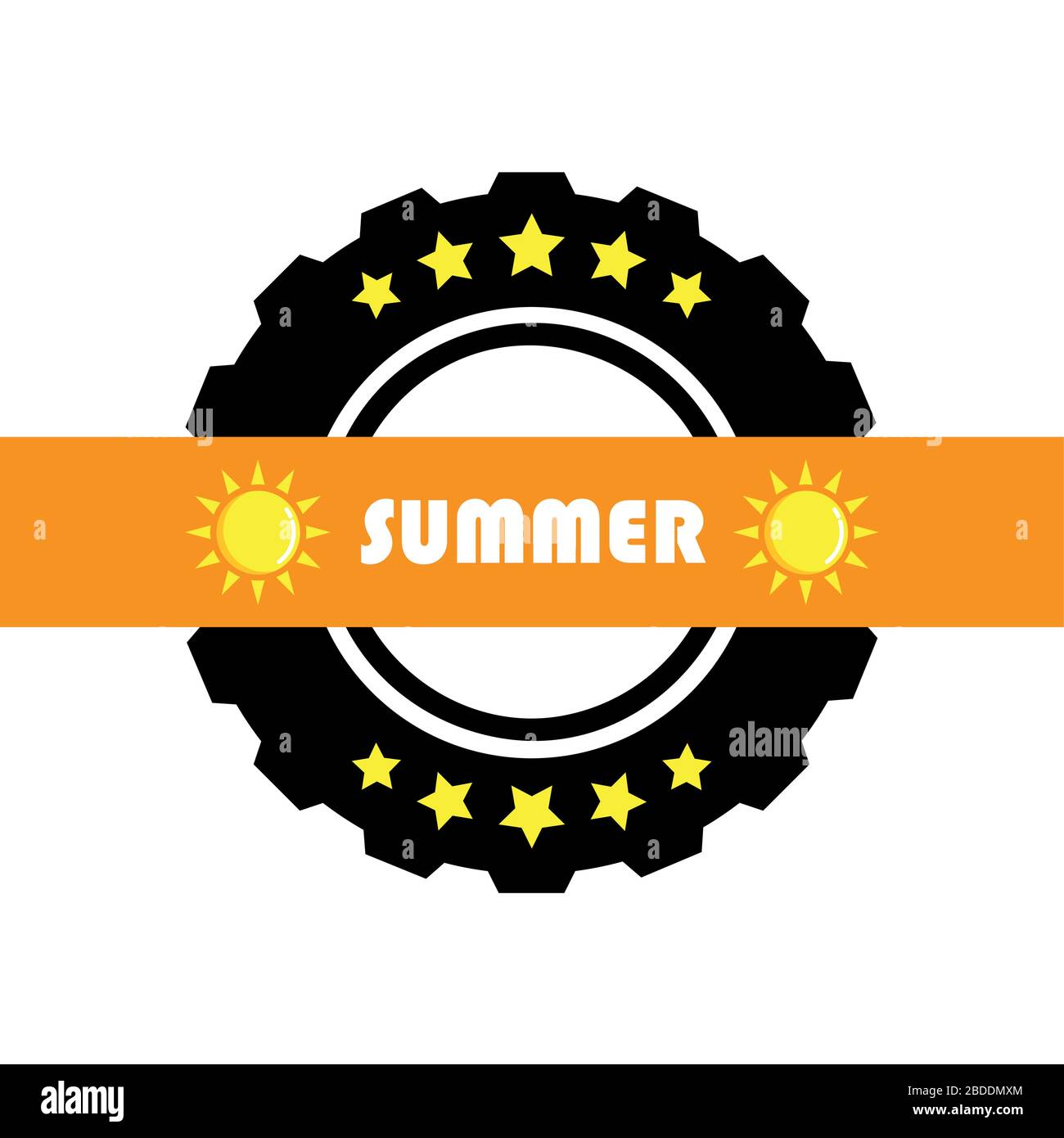 Sommer-Autoreifen 5-Sterne-Service-Vektorgrafiken EPS10 Stock Vektor