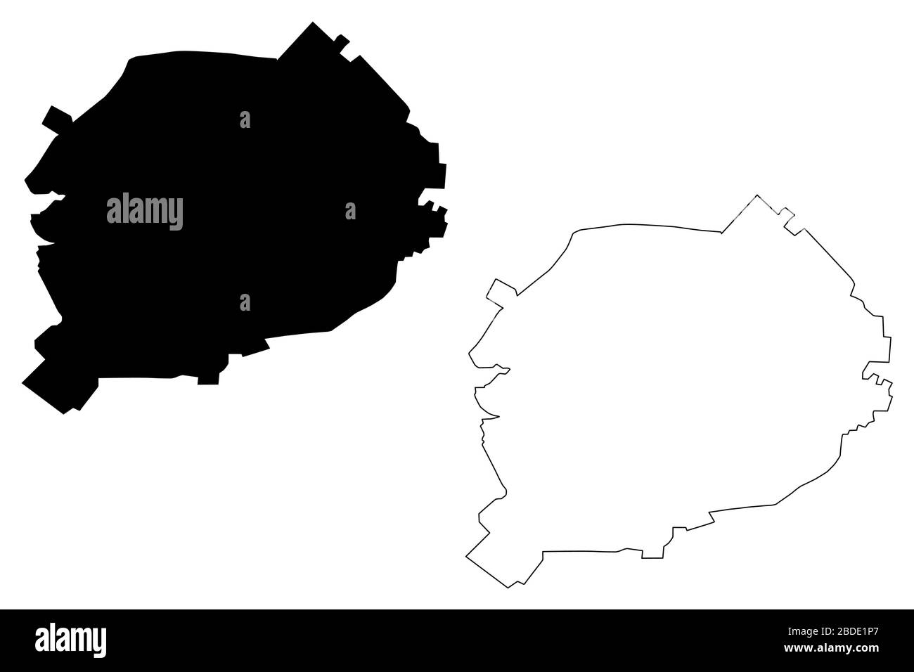 Jerez de la Frontera City (Königreich Spanien, Andalusien) Karte Vektor Illustration, Scribble Sketch City of Jerez Karte Stock Vektor