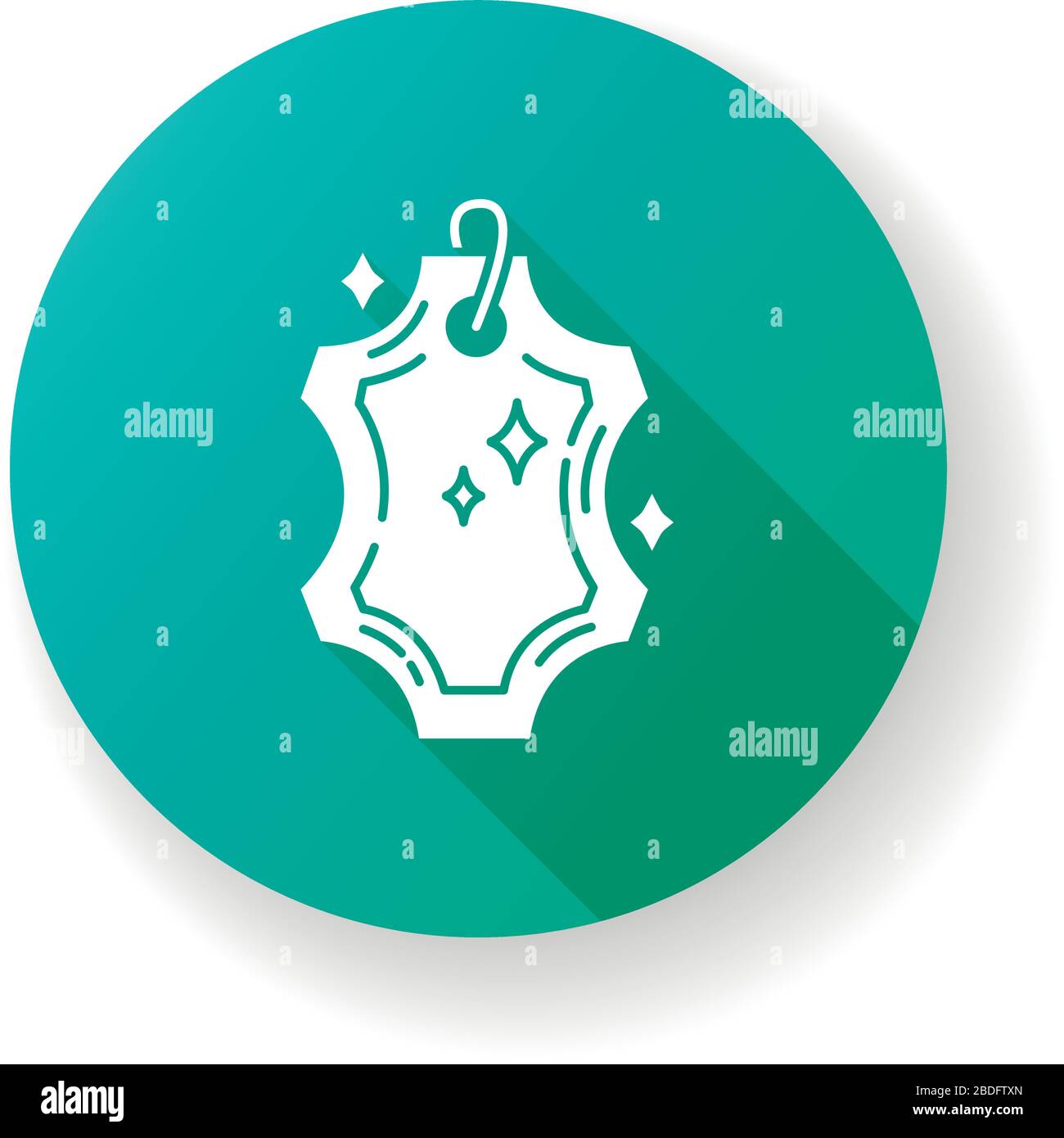 Leder Trockenreinigung grün flaches Design langer Schatten Glyphe Symbol. Kleidung und Schuhe professionelle Wäsche, Wäschereiservice. ECO-Leder Feinreinigung Stock Vektor