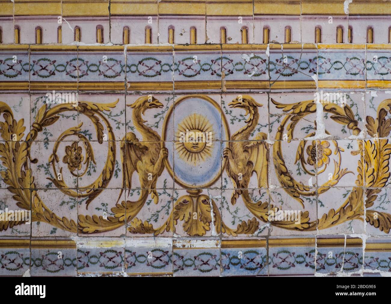 Azulejos (Keramikfliesen) in Elvas, Alentejo, Portugal Stockfoto