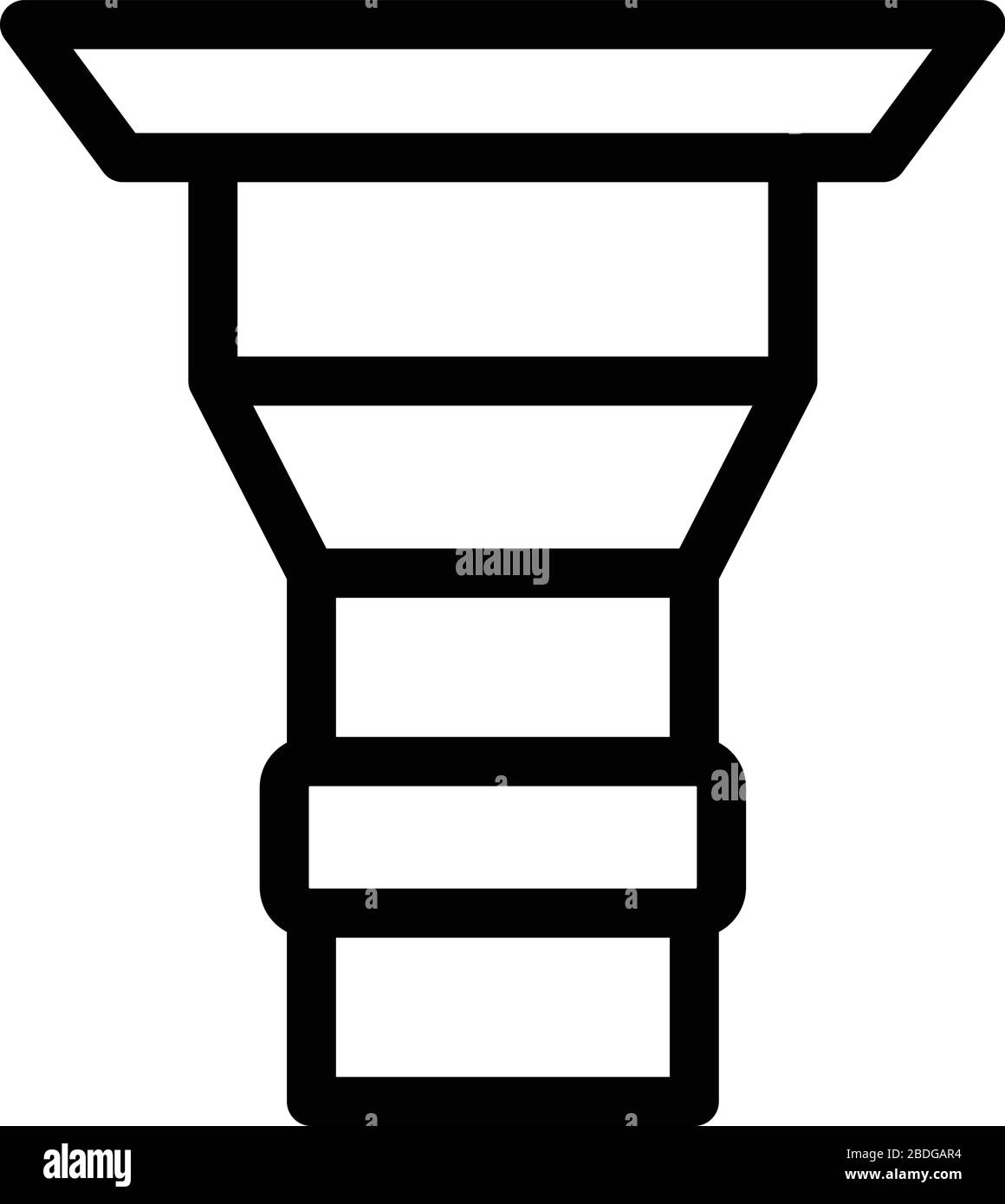 Symbol für die Ablaufrinne, Umrissform Stock Vektor