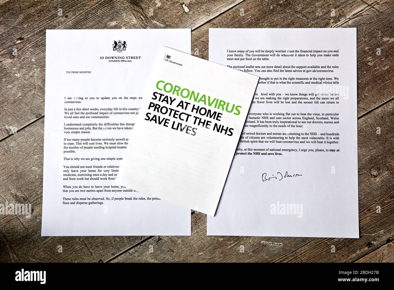 Coronavirus - Boris Johnson Brief an die Nation, der Ratschläge gibt, sich und die NHS zu schützen Stockfoto