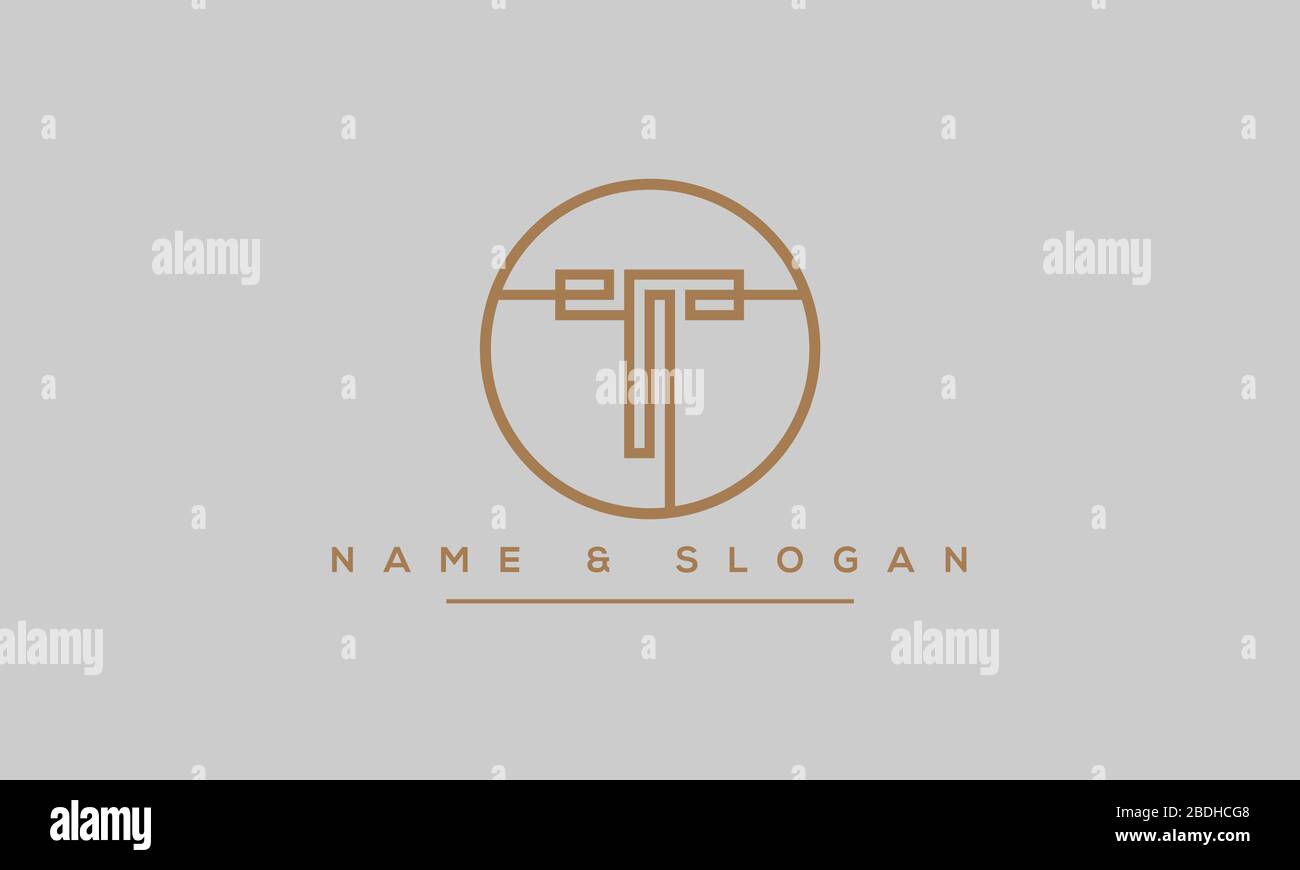 Abstrakter Buchstabe T, TT-Alphabet-Logo Stock Vektor