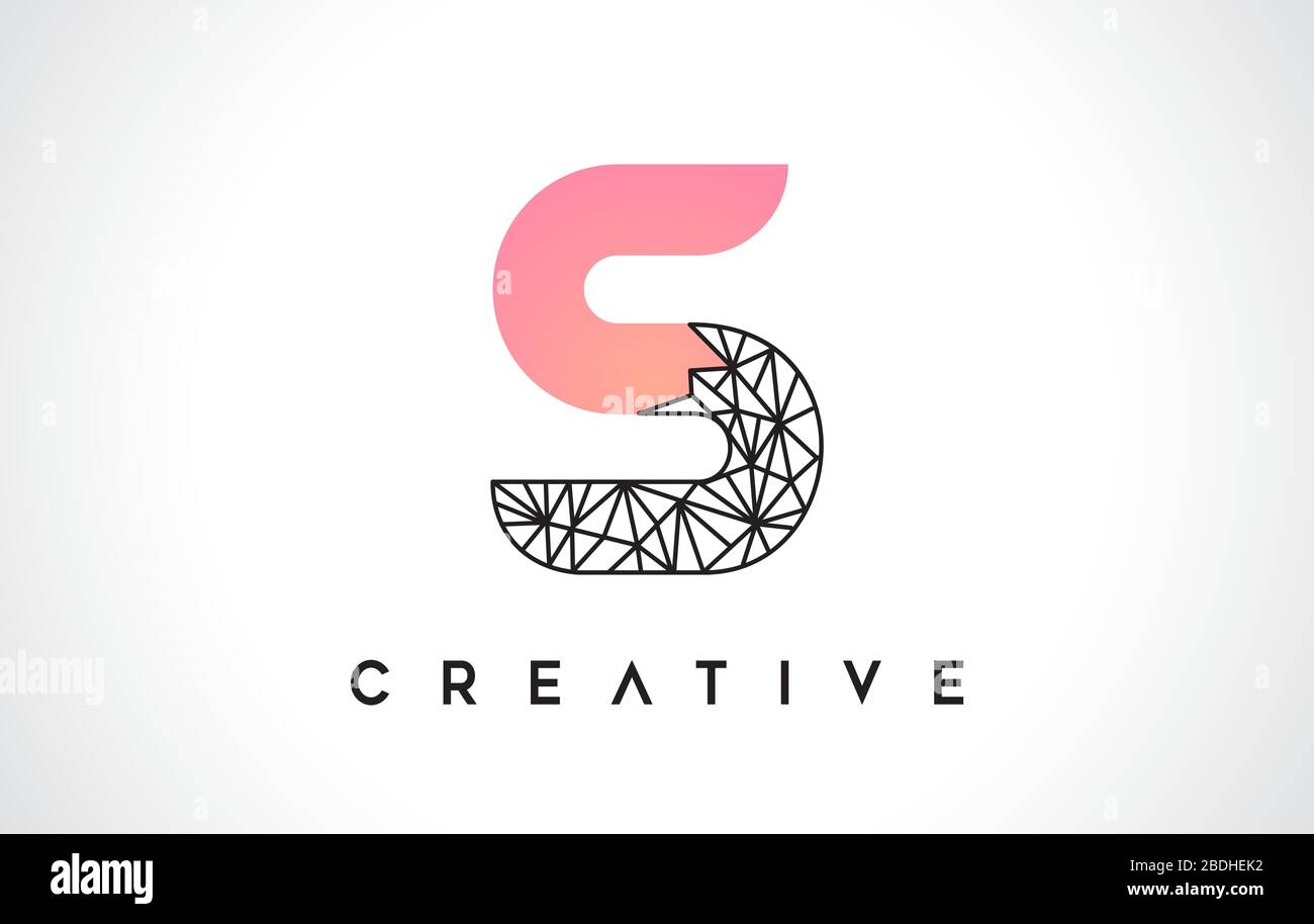 S Beauty Logo. S Letter Design Vector mit Origami Look Vector Illustration. Stock Vektor
