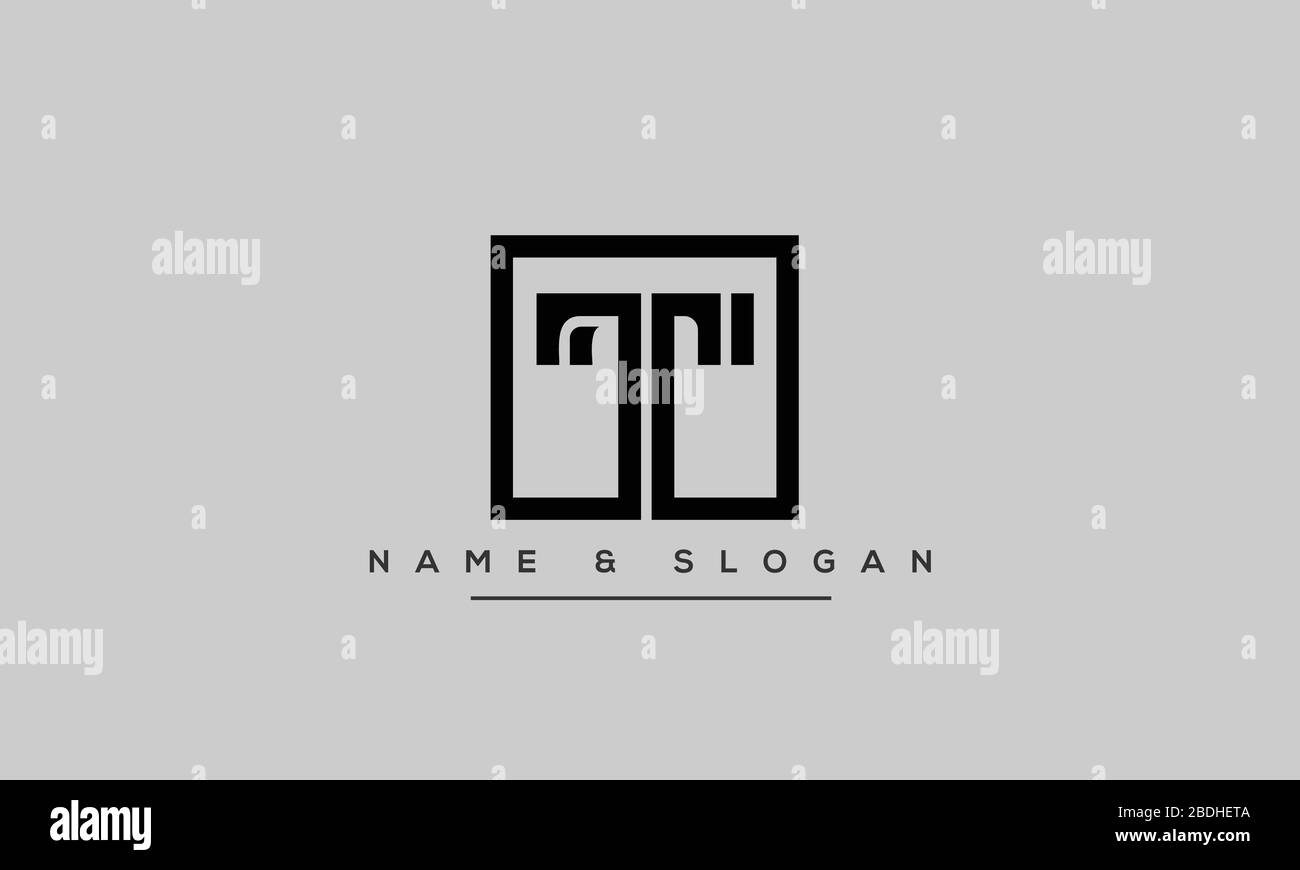 Abstrakter Buchstabe T, TT-Alphabet-Logo Stock Vektor