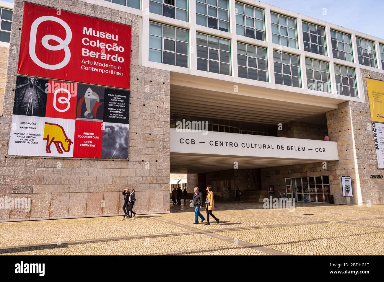 Lissabon, Portugal - 2. März 2020: Fassade des Centro Cultural de Belem Stockfoto
