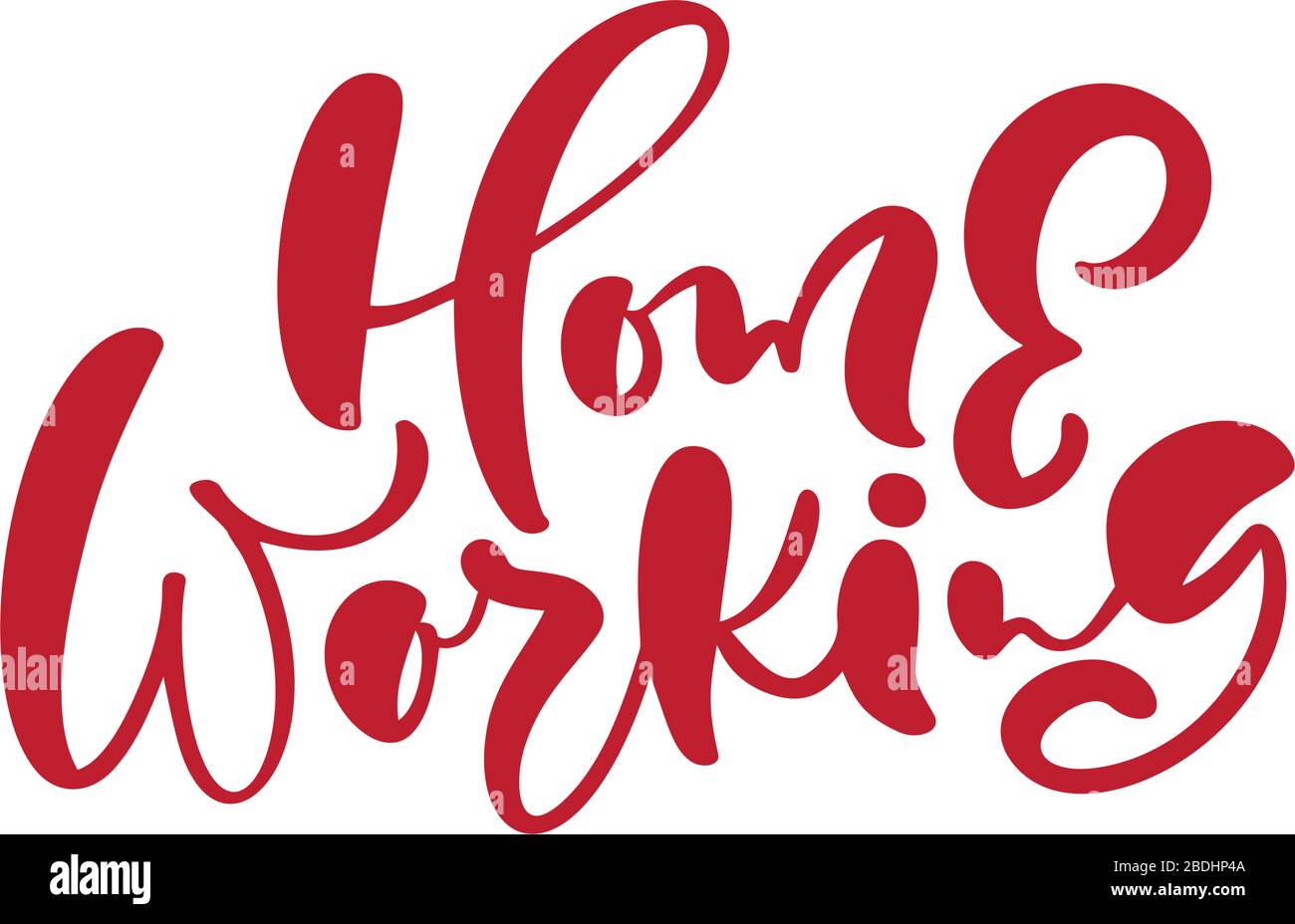 Home Arbeit Vektor Kalligraphie Text. Typografie-Poster mit Text für Selbstquarin-Zeit. Handgezeichnete Motivationskarte. Vintage-Stil Stock Vektor