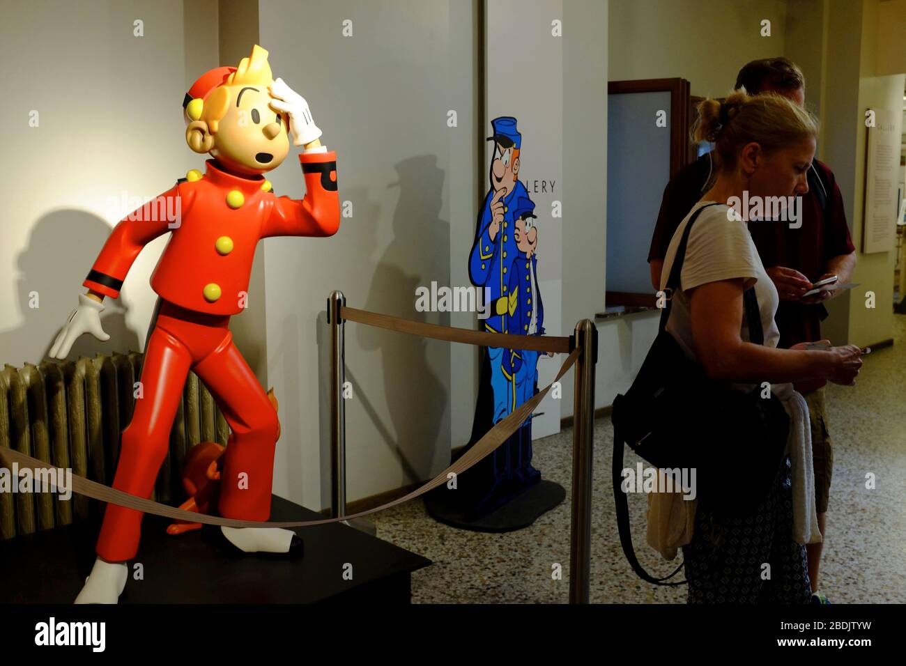 Die Statue der belgischen Comic-Serie Figur Spirou im Belgischen Comic Strip Centre.Brüssel.Belgien Stockfoto
