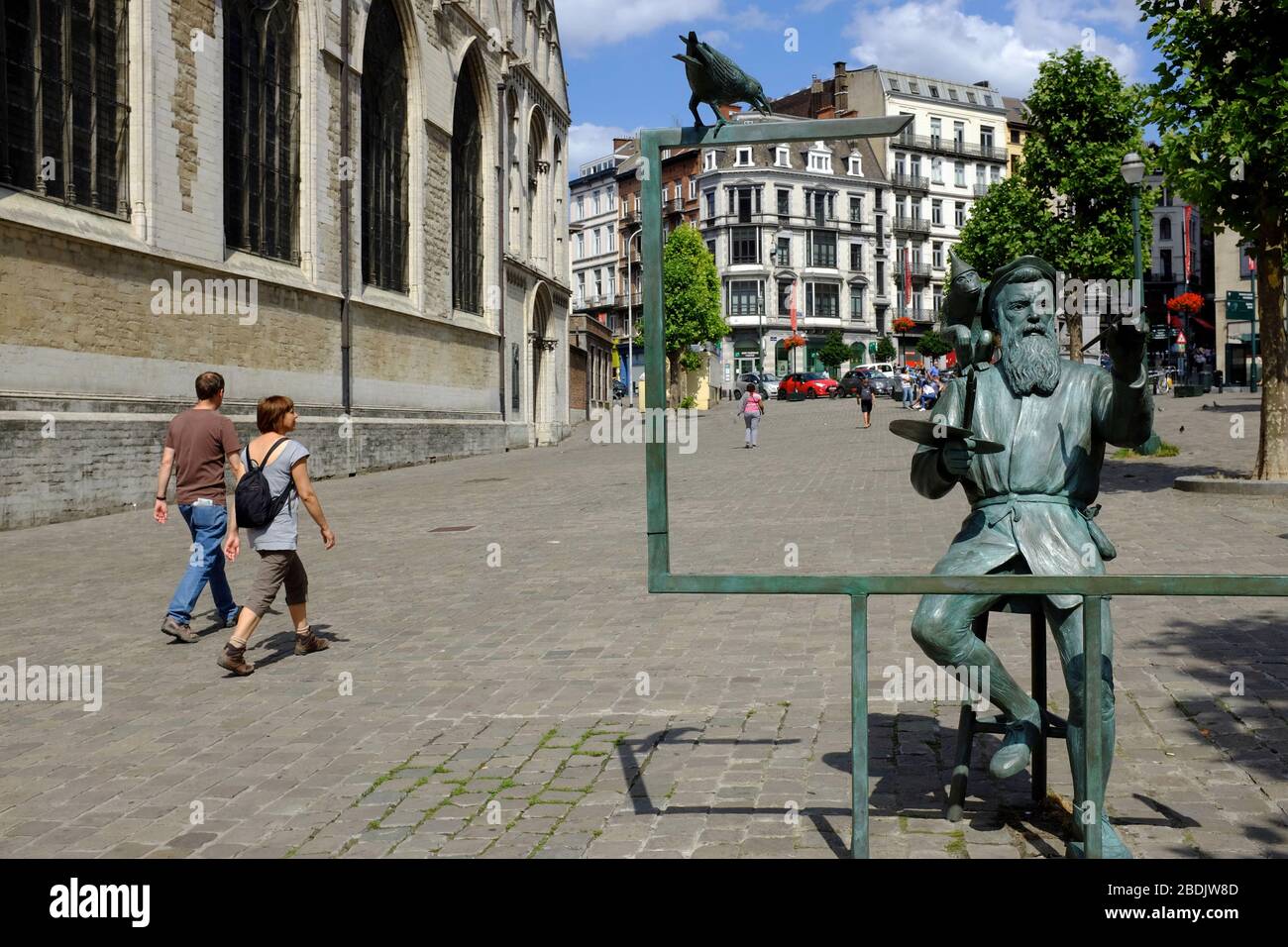 Die Bronzestatue des flämischen Renaissance-Malers Pieter Bruegel.Brüssel.Belgien Stockfoto