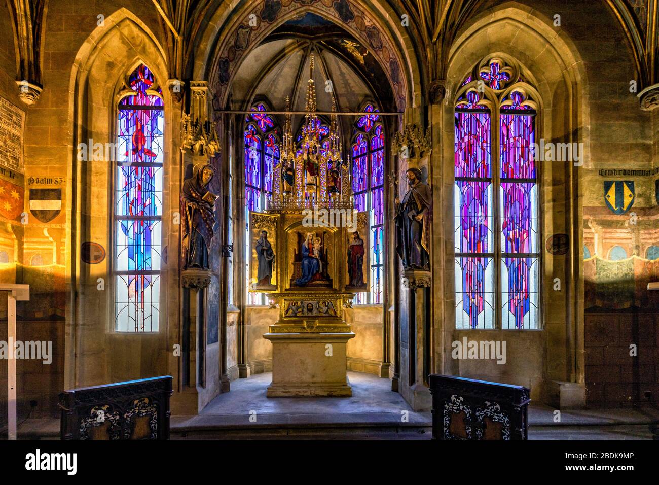 Im Inneren der gotischen Kapelle im ersten Stock des Alten Rathauses in Prag Tschechische Republik Stockfoto