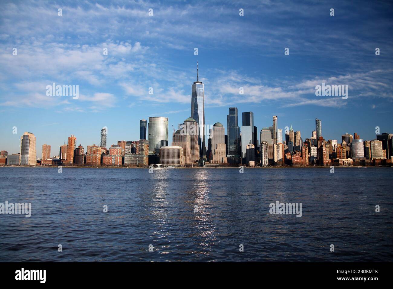 Blick auf die Skyline von Manhattan von New Jersey Stockfoto