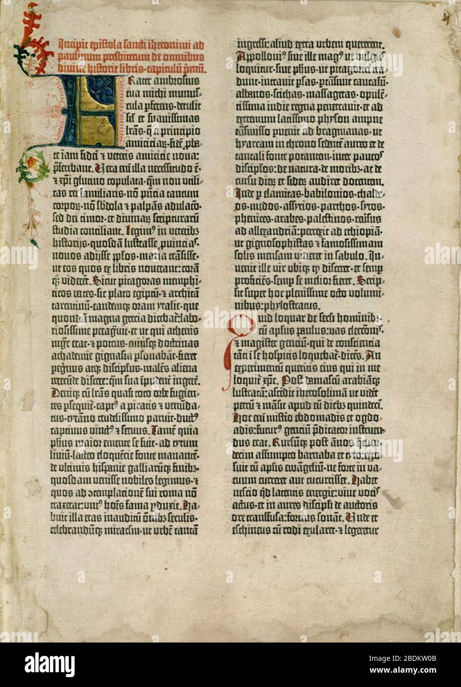 gutenberg-bibel alttestamentliche Epistel des heiligen Jerome. Stockfoto