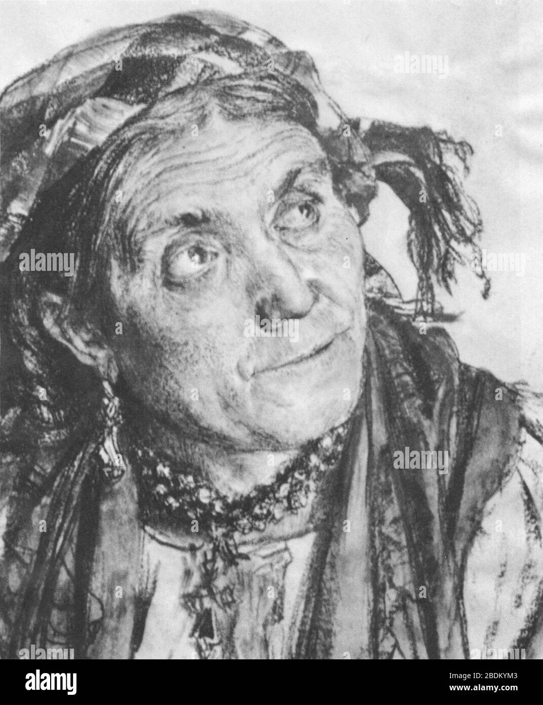 Zigeunerfrau (Zeichnung). Stockfoto