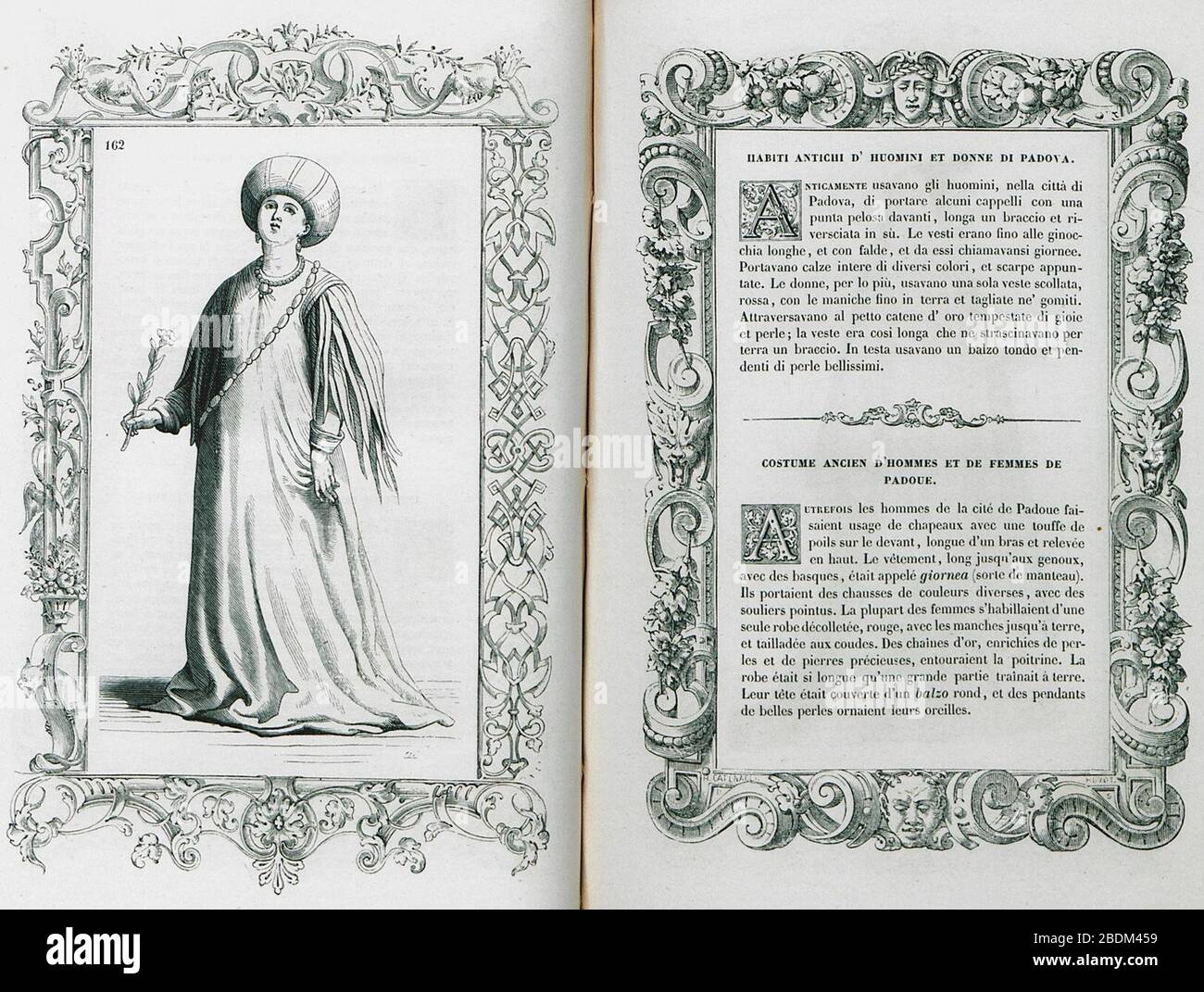 Habiti antichi d'huomini et donne di Padova - Vecellio Cesare - 1860. Stockfoto