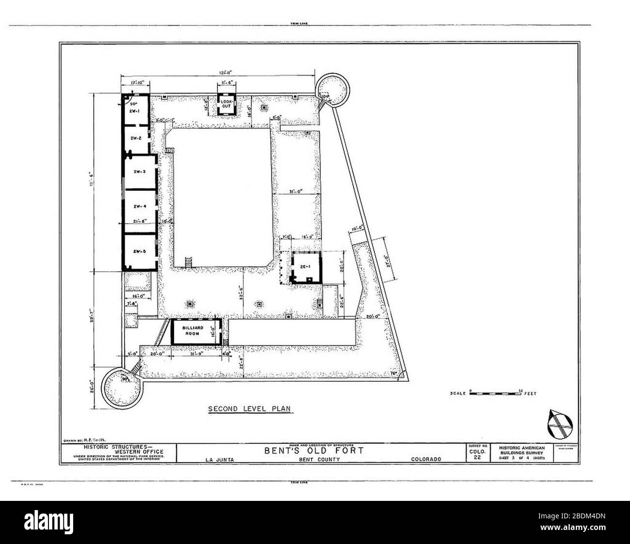 HABS COLO,6-LAJUNT,1- (Blatt 3 von 4) - Old Fort Bent, La Junta, Otero County, CO 00003v. Stockfoto