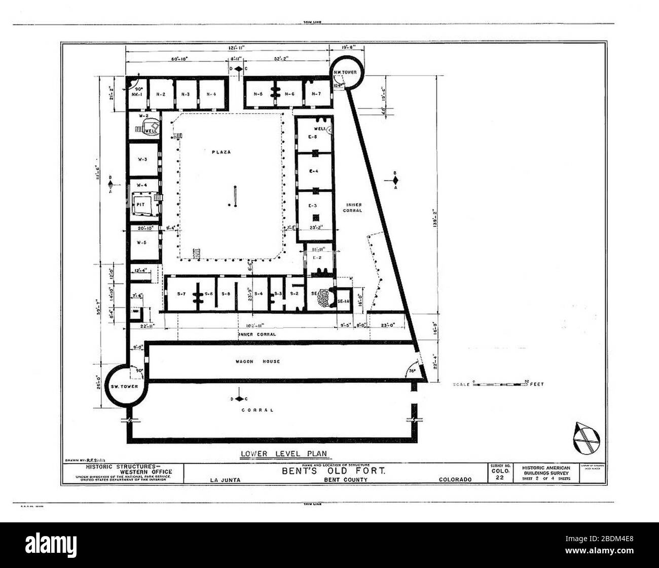 HABS COLO,6-LAJUNT,1- (Blatt 2 von 4) - Old Fort Bent, La Junta, Otero County, CO 00002v. Stockfoto