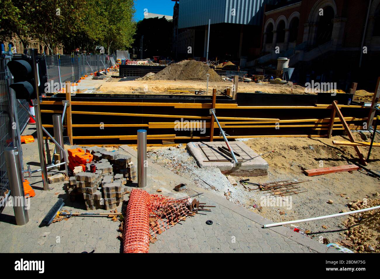 Baustelle in der Stadt Stockfoto