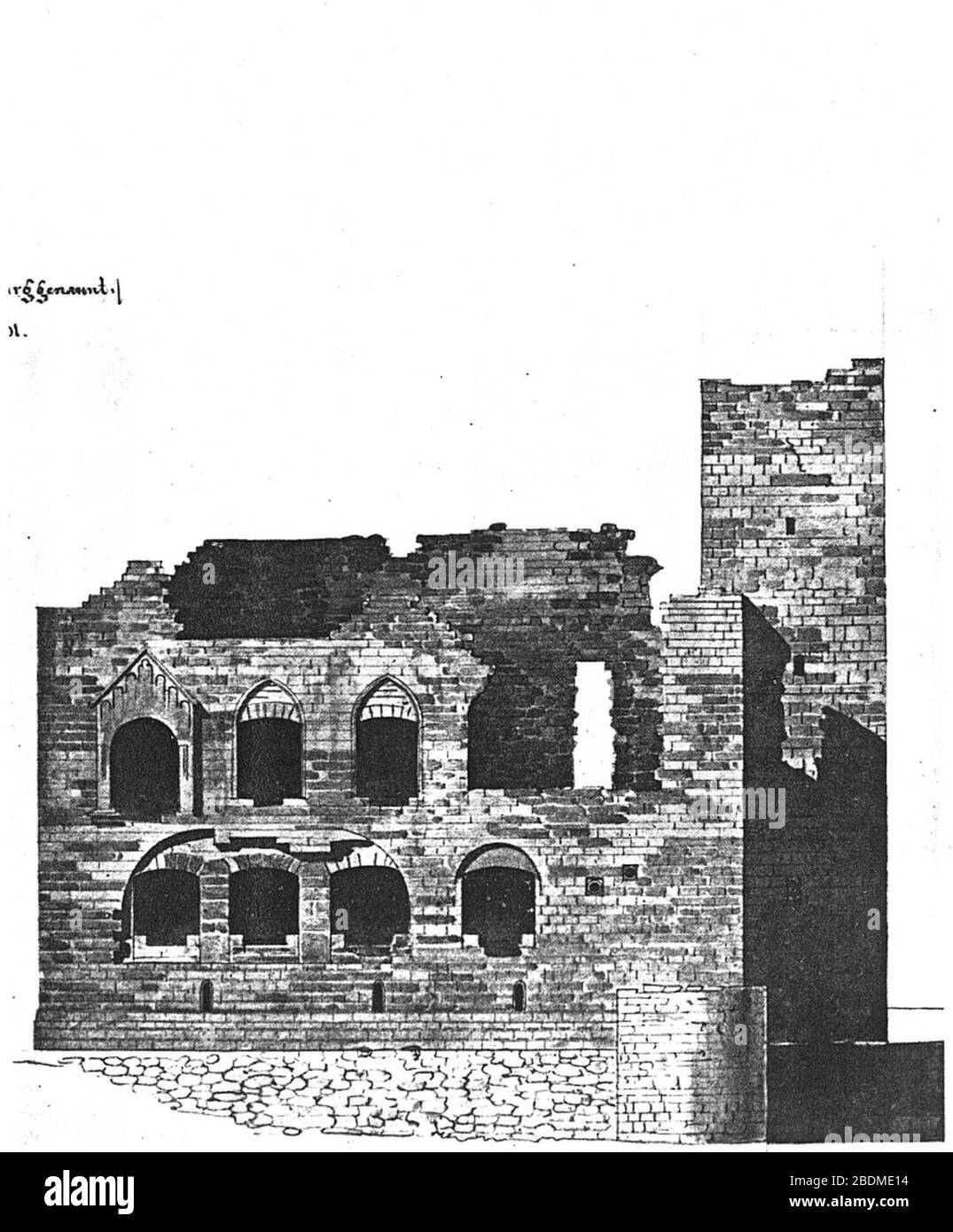 Hambacher Schloss 1842 Jodl. Stockfoto