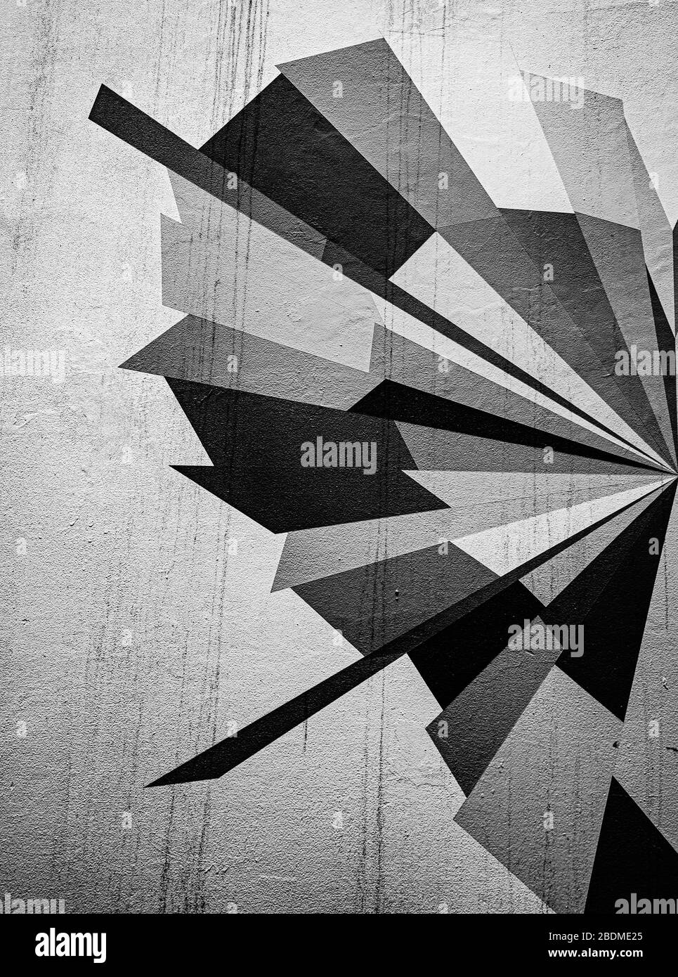 AUCKLAND, NEUSEELAND - 4. April 2020: Schwarz-weißes Herz Wandbild Street Art Stockfoto