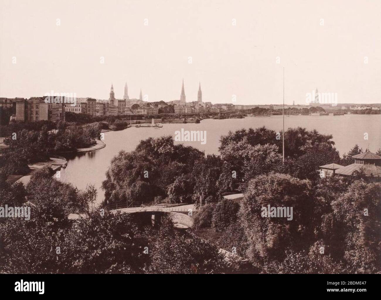 Hamburg 1891-1893, Strumper & Co, S. 20 die Stadt von der Uhlenhorst. Stockfoto