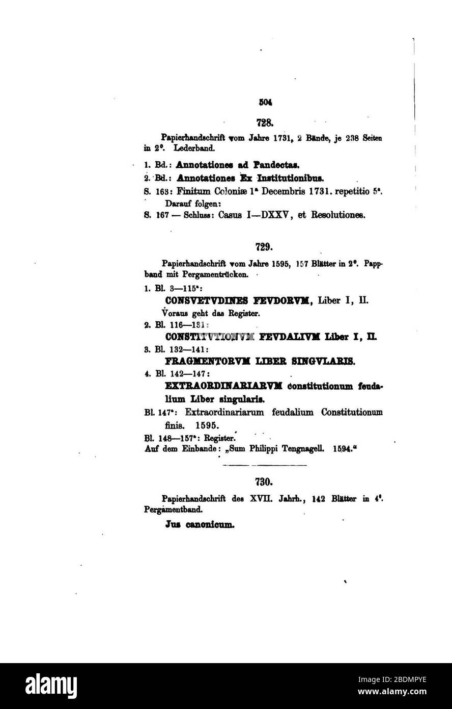 Handschriften fürstenbergische Hofbibliothek 518. Stockfoto