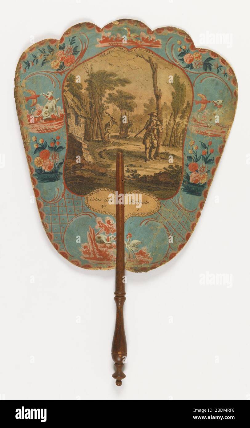 Handscreen, Les deux chasseurs et la laitière (die beiden Jäger und das Milchmädchen), ca. 1822 Stockfoto