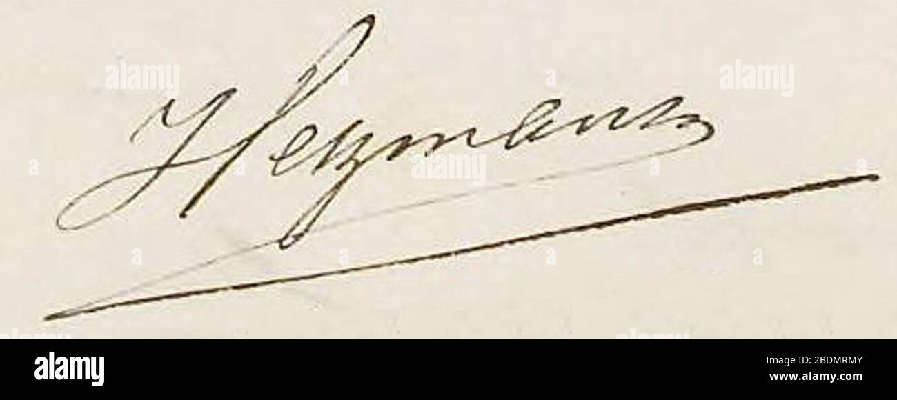 Handtekening Gerard Heymans (1857-1930). Stockfoto