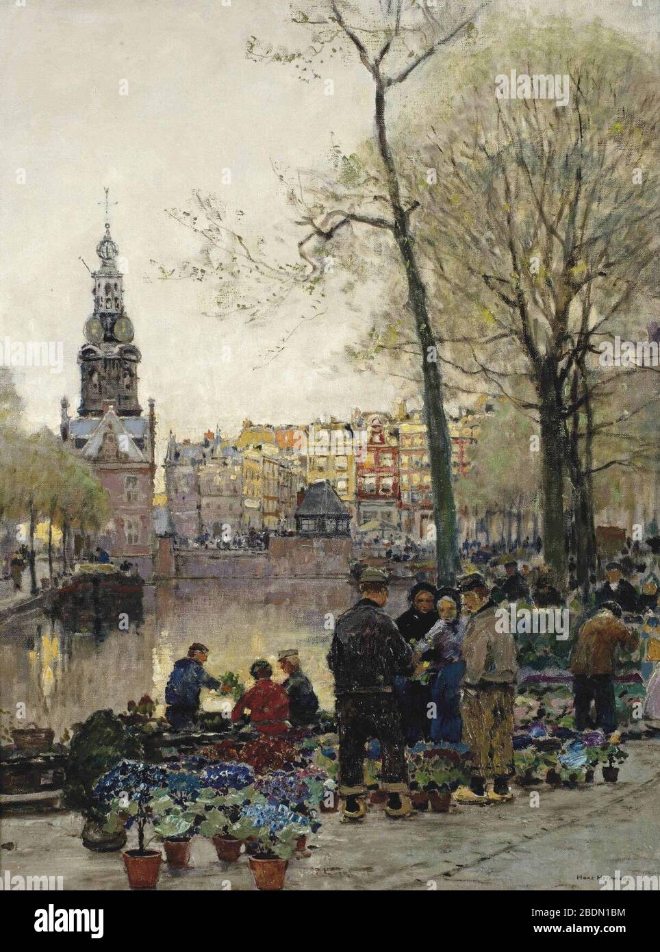 Hans Herrmann - Blumenmarkt in Amsterdam. Stockfoto