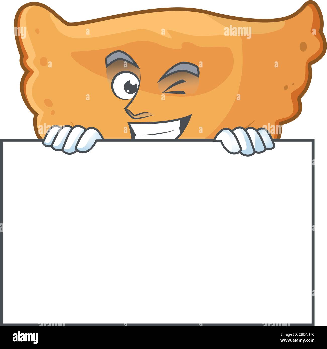 Hinterhältiger Cornes de Gazelle Cartoon-Charakter-Stil, der sich hinter einem Brett versteckt Stock Vektor