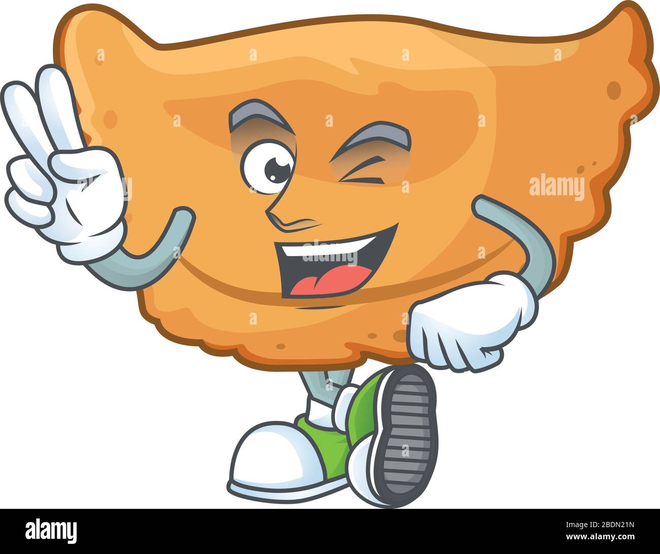 Fröhliches Maskottchen-Design mit zwei Fingern Stock Vektor