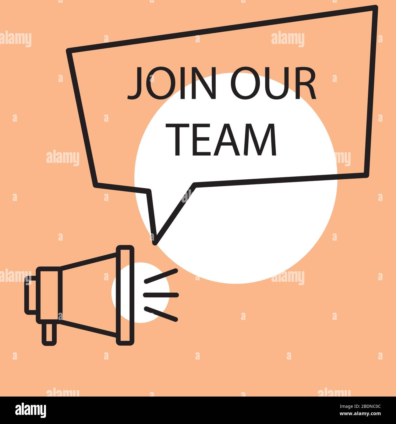 Treten Sie unserem Team bei Bullhorn Message Icon Vector Design Stock Vektor