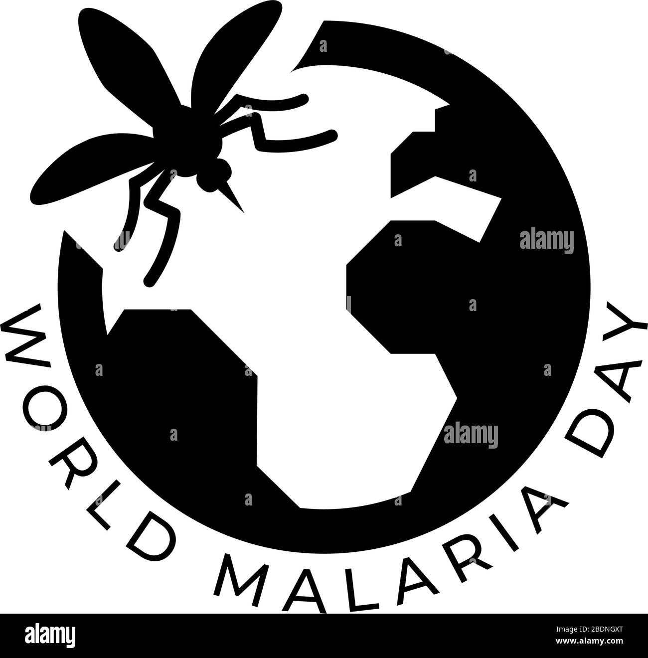 Weltmalaria-Tag. Vektor-Design geeignet für Broschüre, Poster und Banner. Mücke wie ein Symbol der Malaria-Epidemie. Stock Vektor