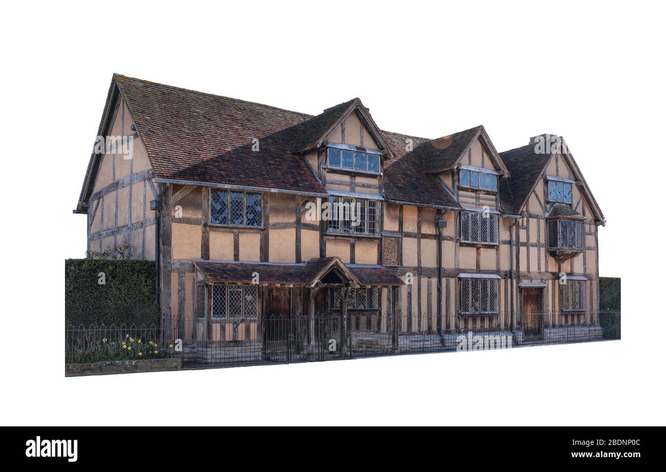 Cut-out Shakespeares Geburtshaus, Stratford upon Avon, Warwickshire, England Stockfoto