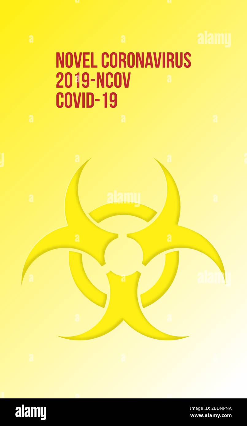 Coronavirus Bakterienzelle in Papierschnittplakat, 2019-nCoV Roman Coronavirus Bakterien. Keine Infektion und keine Coronavirus Konzepte. Gefährliches Coronavirus Stock Vektor