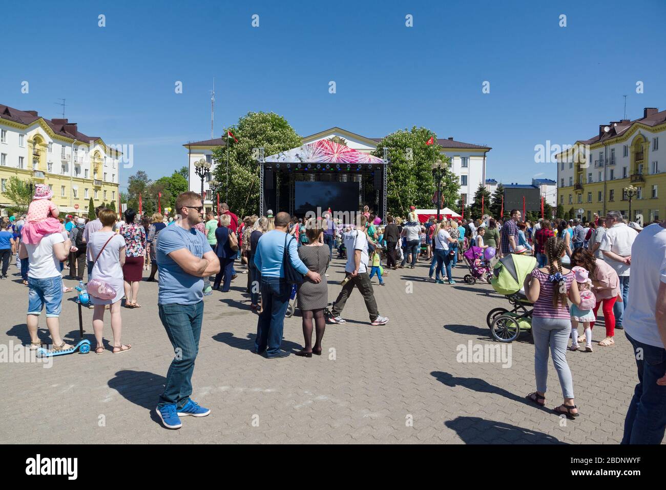 Borisov, Belarus - Mai 09, 2018: Wir feiern den Tag des Sieges in einem großen regionalen Stadt. Stockfoto