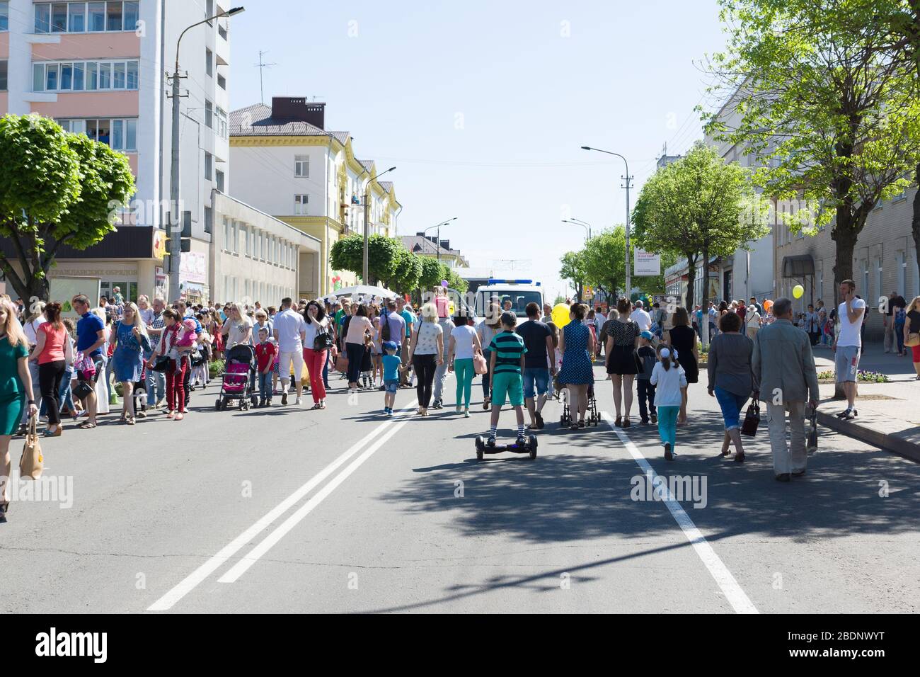 Borisov, Belarus - Mai 09, 2018: Wir feiern den Tag des Sieges in einem großen regionalen Stadt. Stockfoto