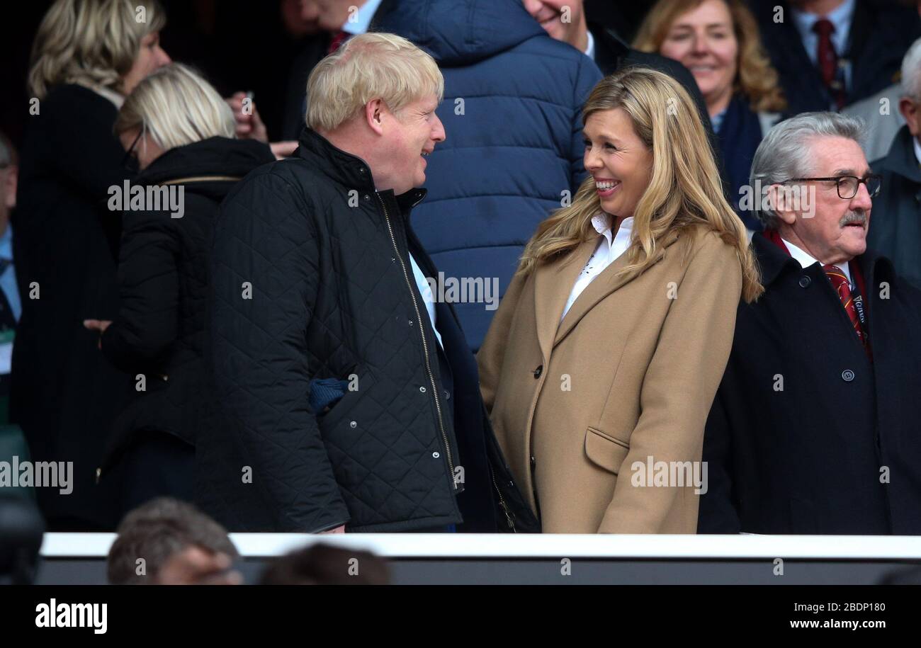 Boris Johnson Premierminister (L) & Freundin / Verlobte Carrie Symonds Stockfoto
