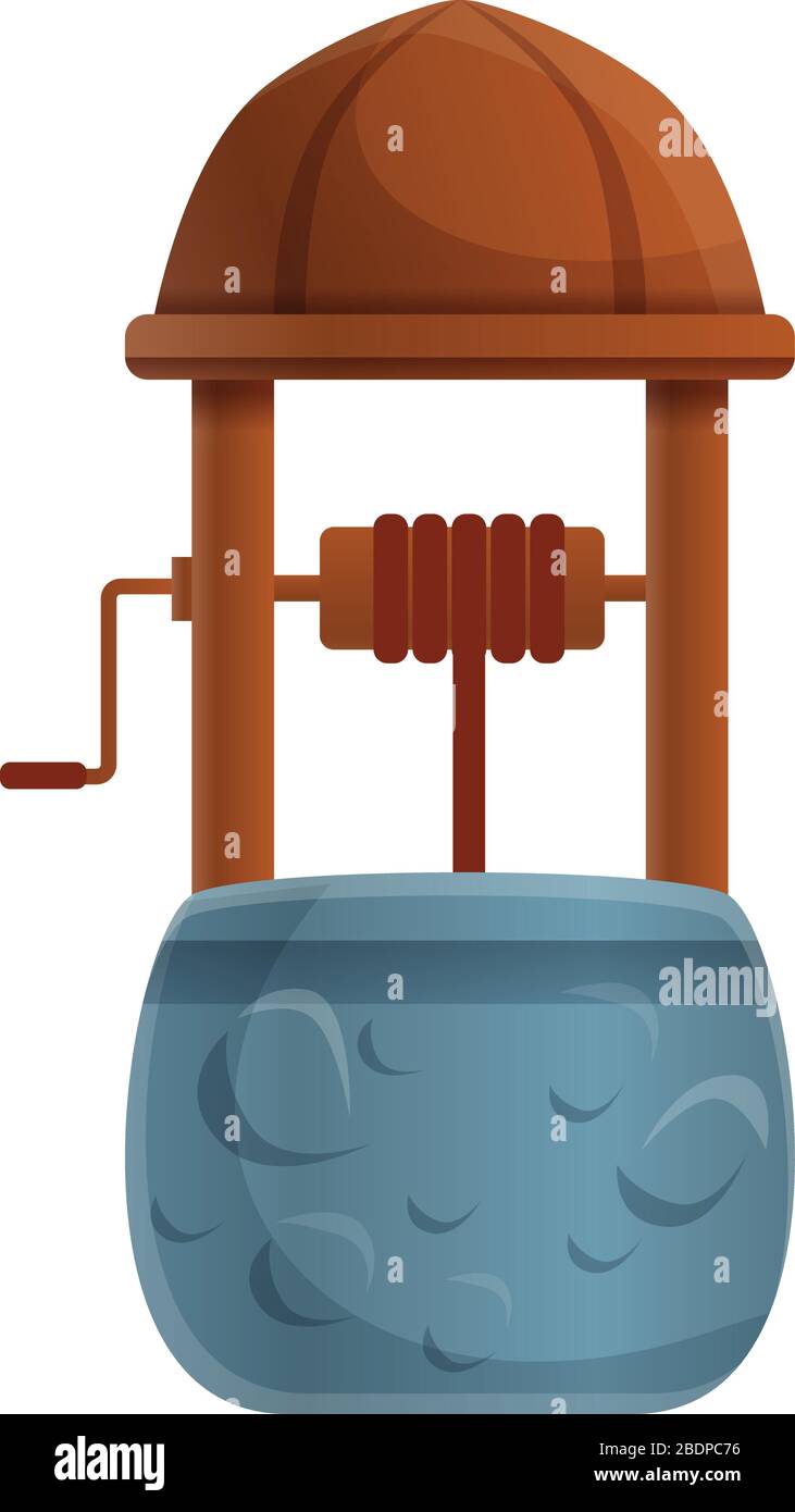 Symbol für Wasserbrunnen. Cartoon des Wasserwell-Vektorsymbols für Webdesign isoliert auf weißem Hintergrund Stock Vektor