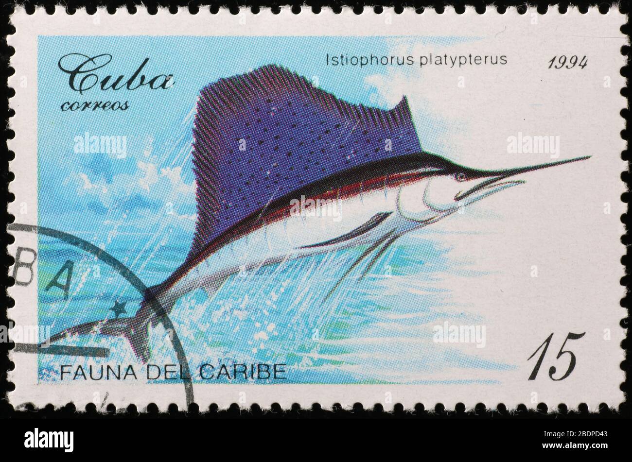 Indo-pazifische Seaffish auf kubanische Briefmarke Stockfoto