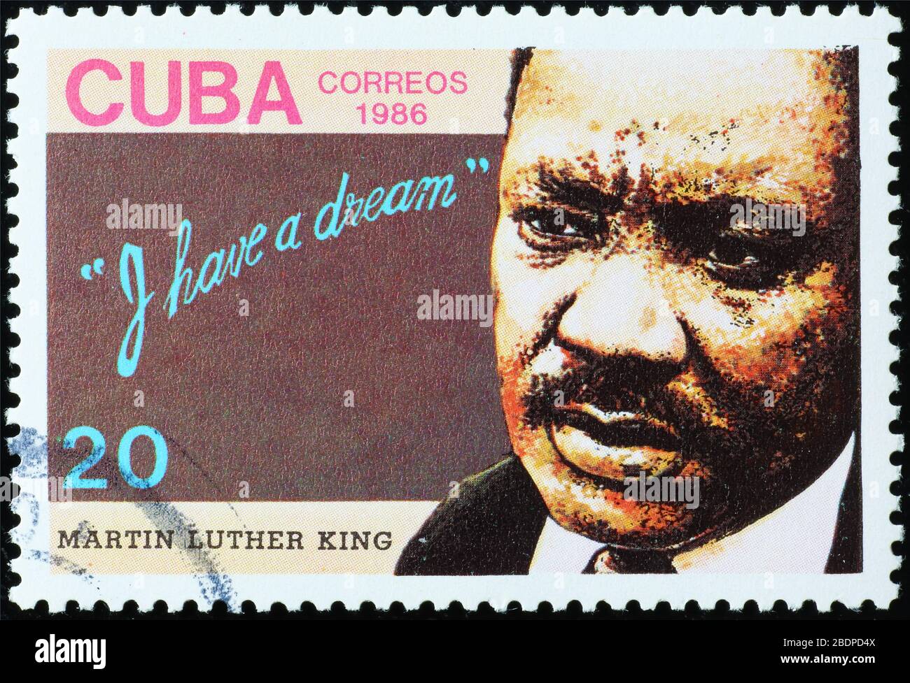 Martin Luther King Jr. auf kubanische Briefmarke Stockfoto