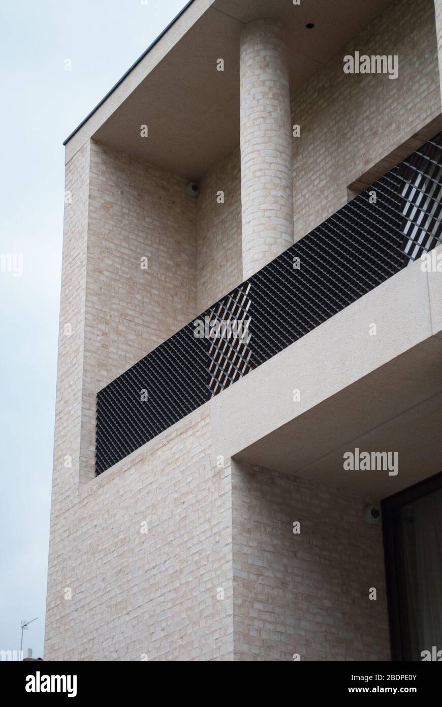 Portland Stone Fassade Elevation Bronze Balconies One Kensington Gardens Road, London W8 von David Chipperfield Architects Stockfoto