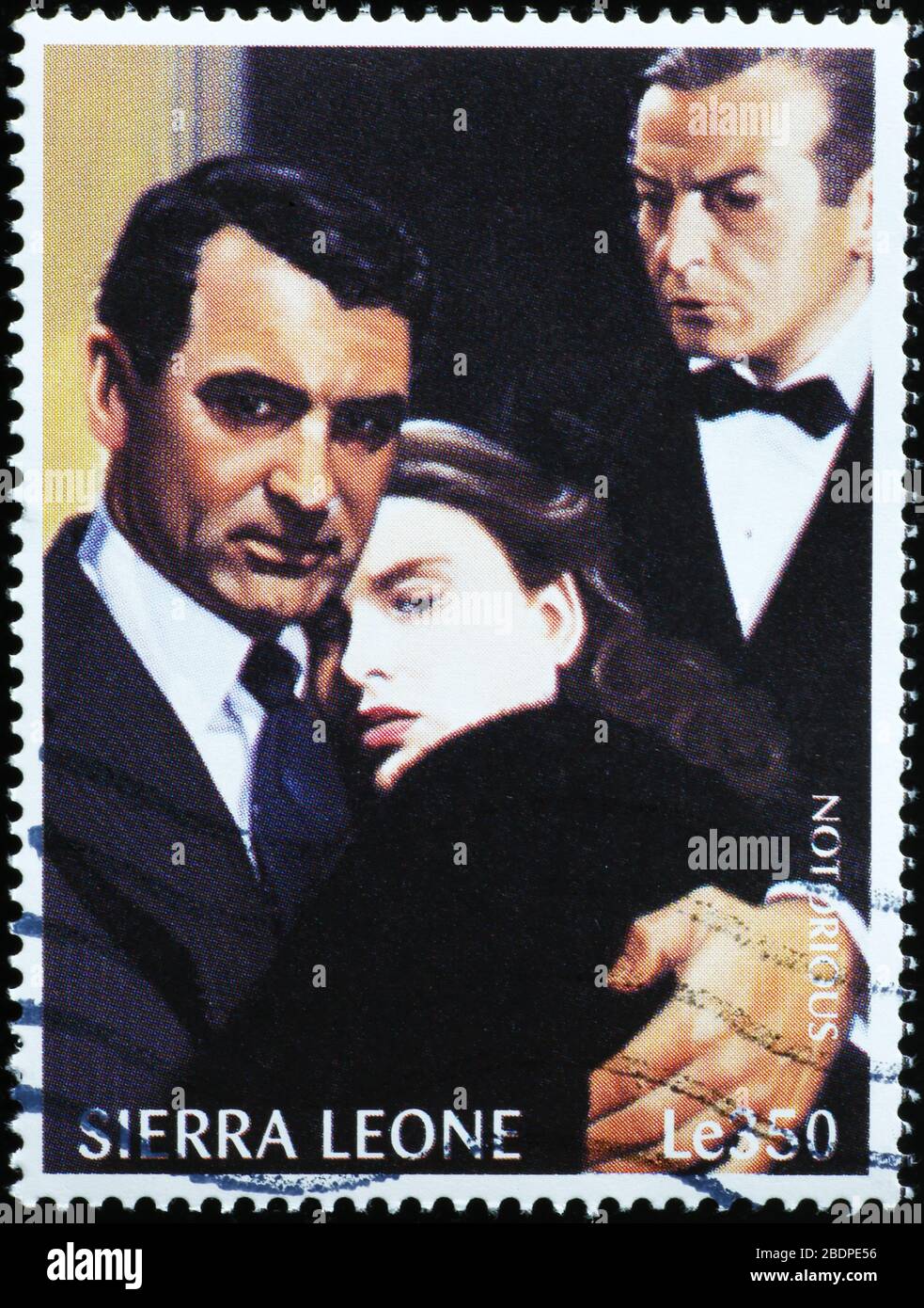 Szene aus Notorious von Hitchcock auf Briefmarke Stockfoto