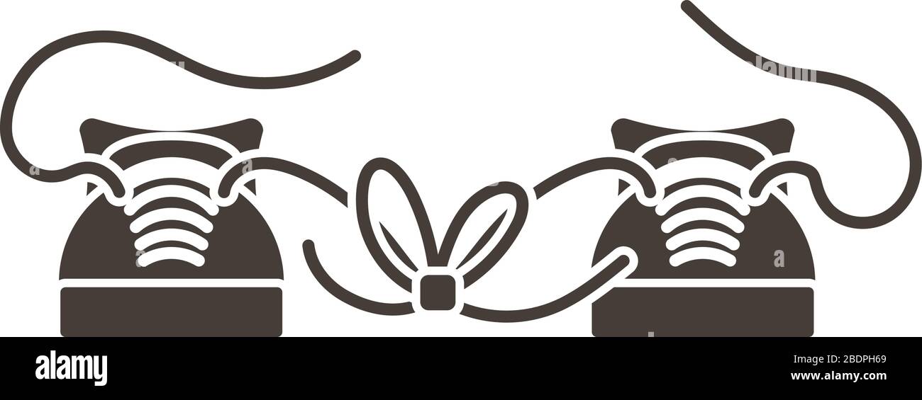 Aprilscherz Tag Emblem mit Styroporkugel Schnürsenkel auf Turnschuhe Maske. Vektor-Illustration. Stock Vektor