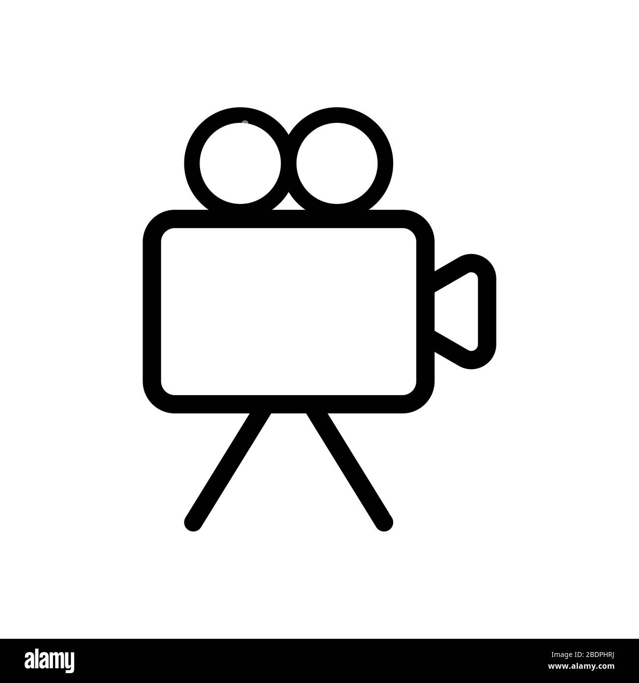 Professionelle Vektorgrafik. Videocamera Symbol, das für jede Plattform und jeden Zweck verwendet werden kann. Qualitativ hochwertige Videoaufnahmen. Stock Vektor