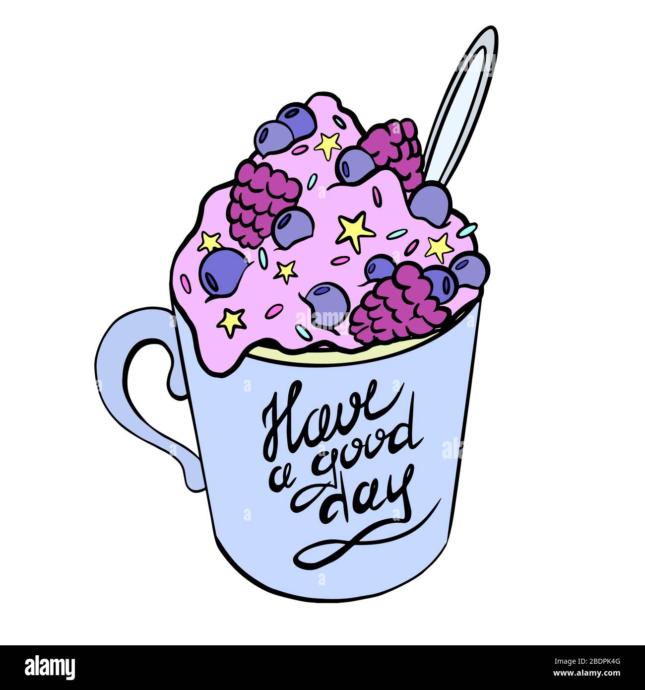 Tasse blaue beeren Stock-Vektorgrafiken kaufen - Alamy